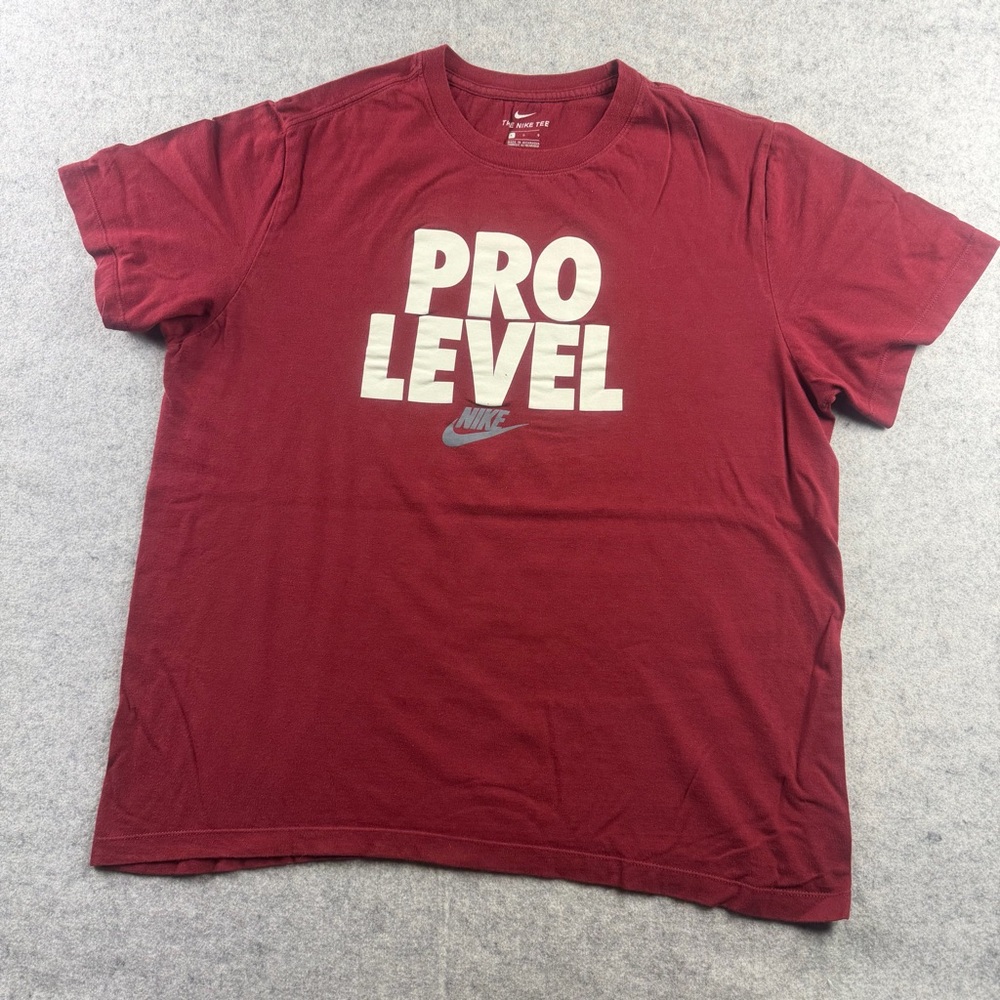 Mens Nike Pro Level Tee Shirt Maroon Size Large